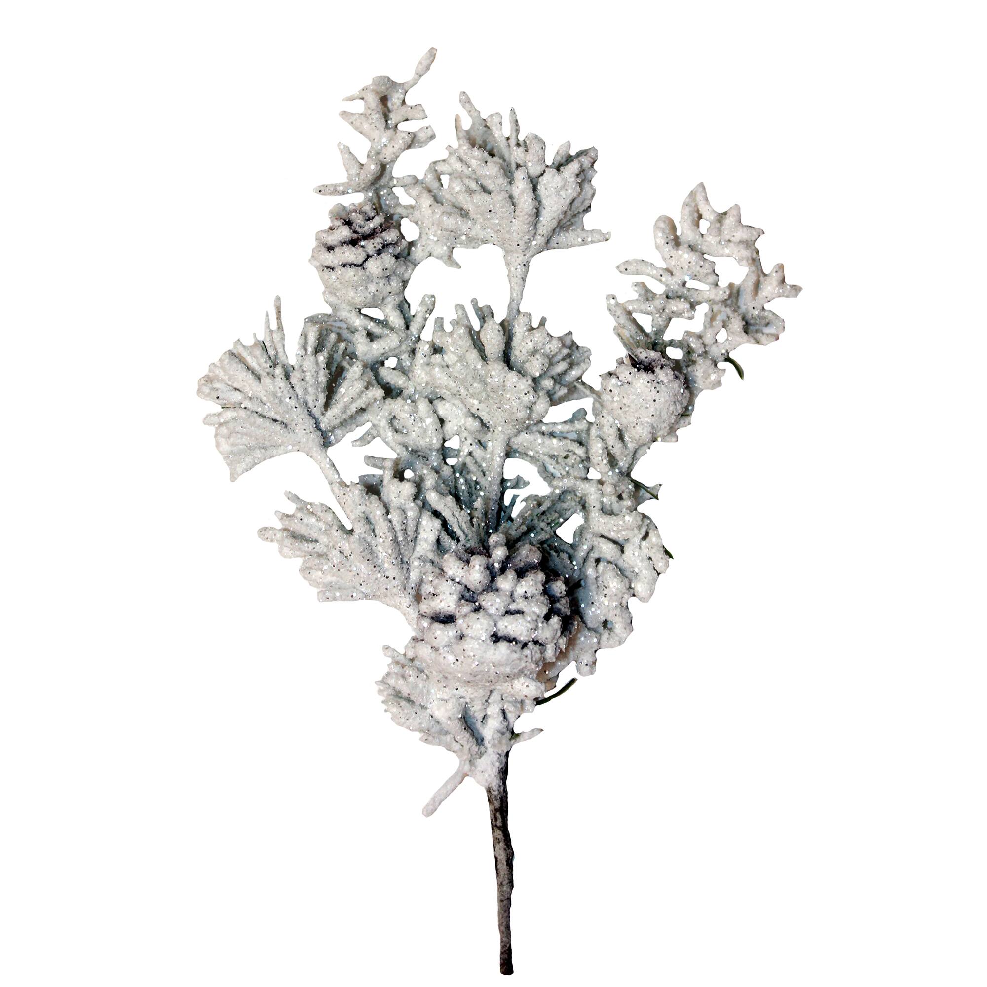 12" Snowy Pine Branch Artificial Christmas Pick, 4ct.